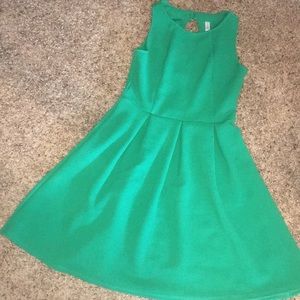 Green fit and flare dress